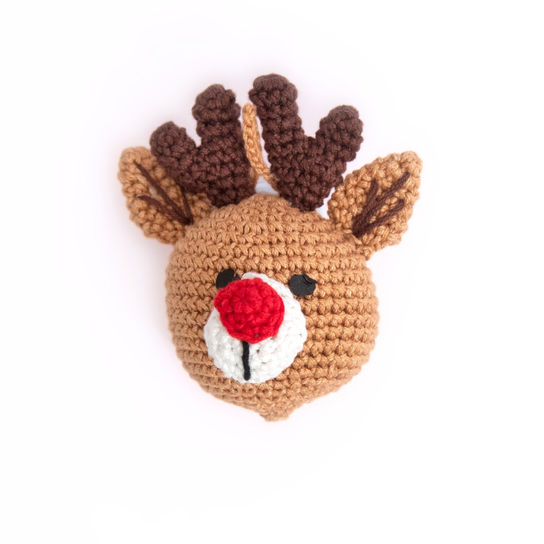 Playful Crochet Reindeer Ornament – A Spirited Holiday Sidekick for Your Christmas Tree