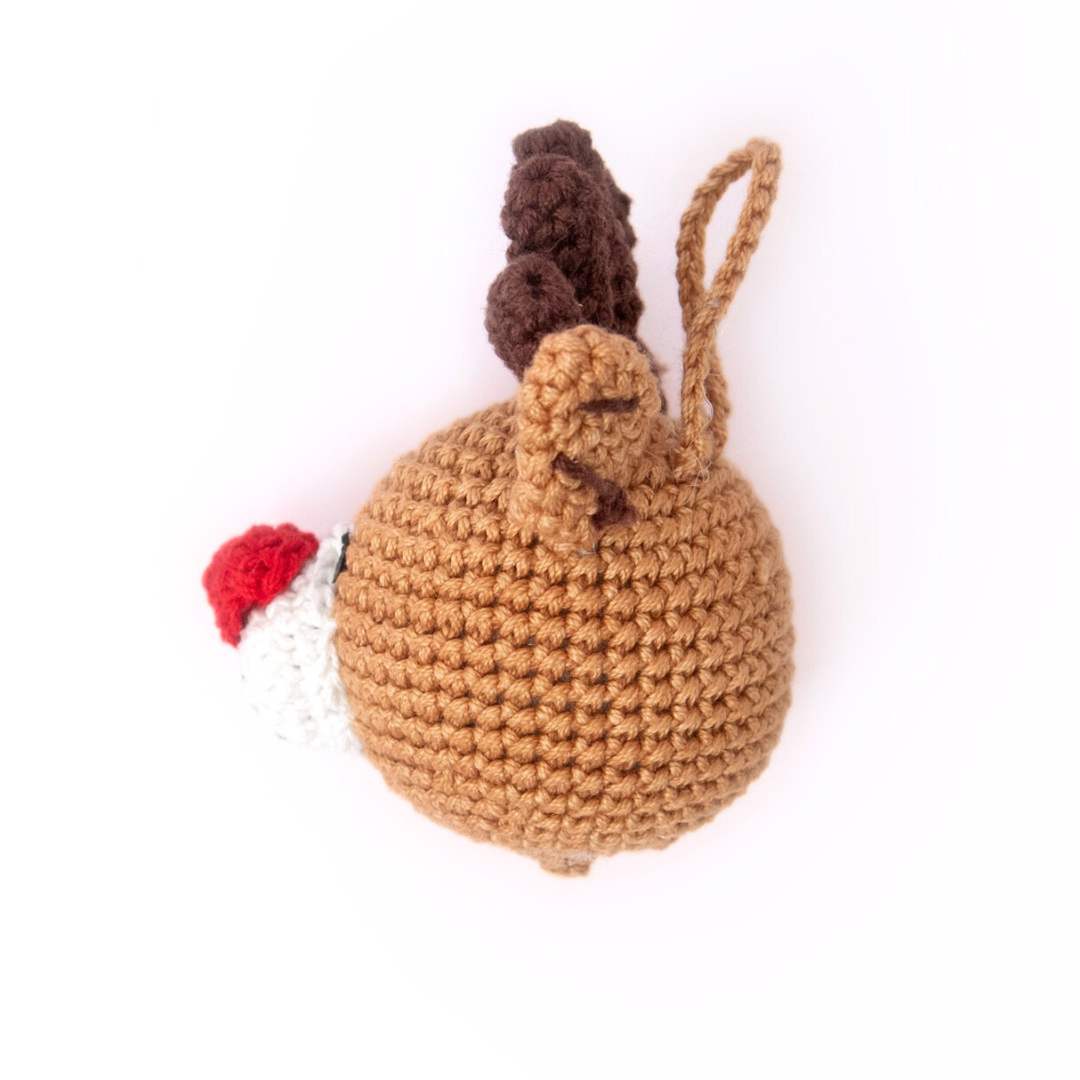 Playful Crochet Reindeer Ornament – A Spirited Holiday Sidekick for Your Christmas Tree