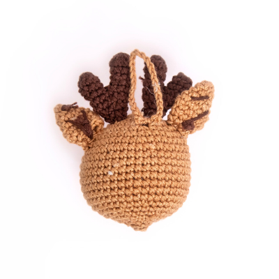 Playful Crochet Reindeer Ornament – A Spirited Holiday Sidekick for Your Christmas Tree