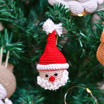 Crochet Santa Ornament – Handmade Amigurumi Christmas Tree Decoration