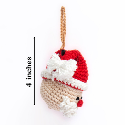 Crochet Santa Ornament – Handmade Amigurumi Christmas Tree Decoration