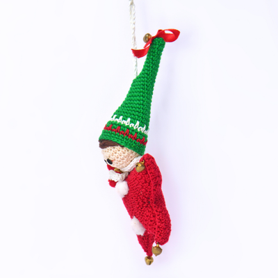 Christmas Star Elf Amigurumi Ornament | Handmade Holiday Tree Decoration