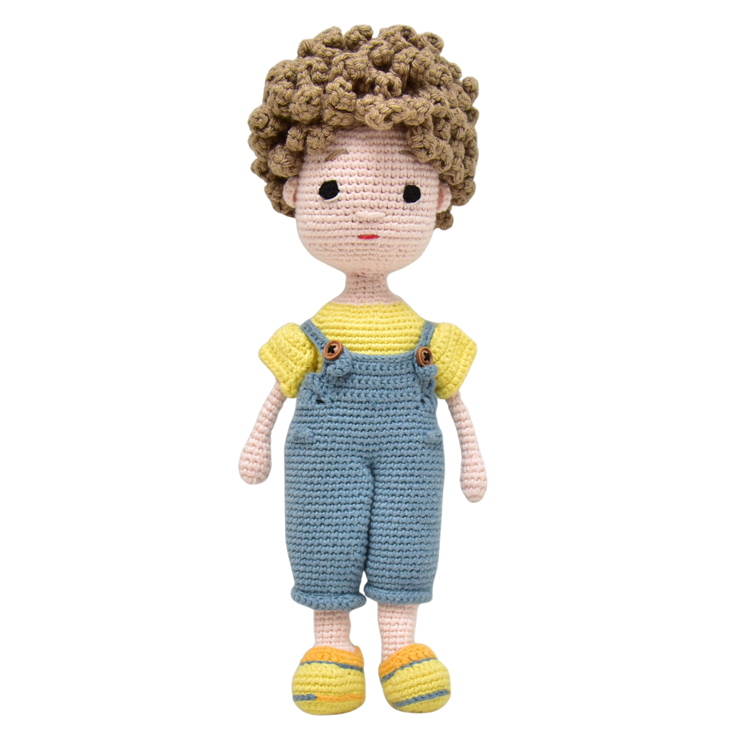 Charming Ethan – Crocheted Boy Doll Made with Love