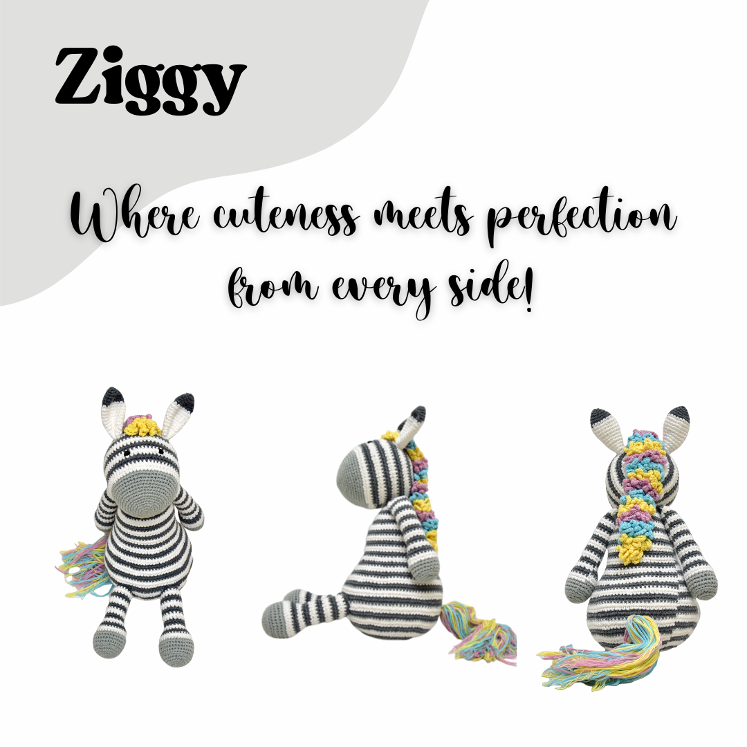 Ziggy the Zebra | Cuddly Handcrafted Crochet Plush