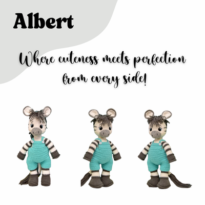 Albert the Zebra – Handmade Crochet Plush Toy | Soft & Safe Cuddly Companion for Kids