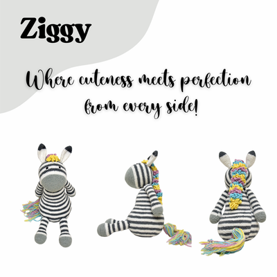 Ziggy the Zebra | Cuddly Handcrafted Crochet Plush
