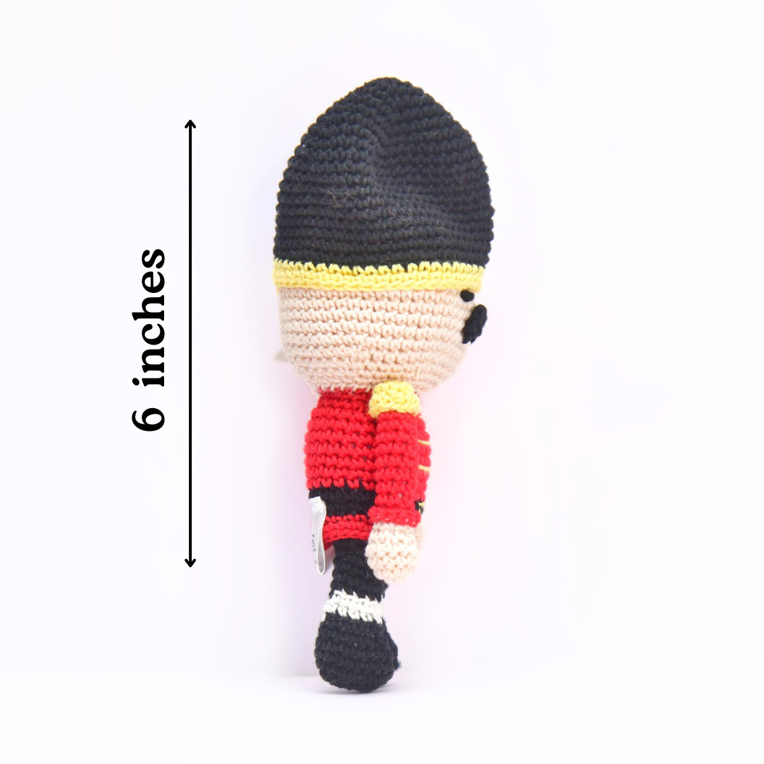 Handmade Crochet Nutcracker Soldier Doll – Festive Christmas Décor Toy