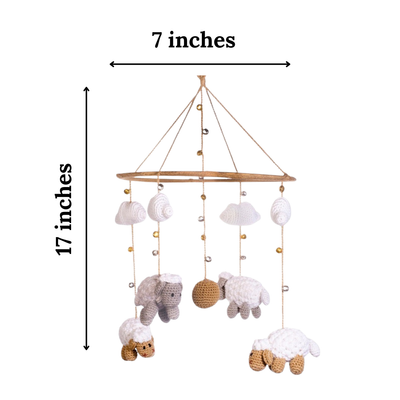 Cute Sheep & Cloud Baby Mobile – Handcrafted Crochet Nursery Hanging