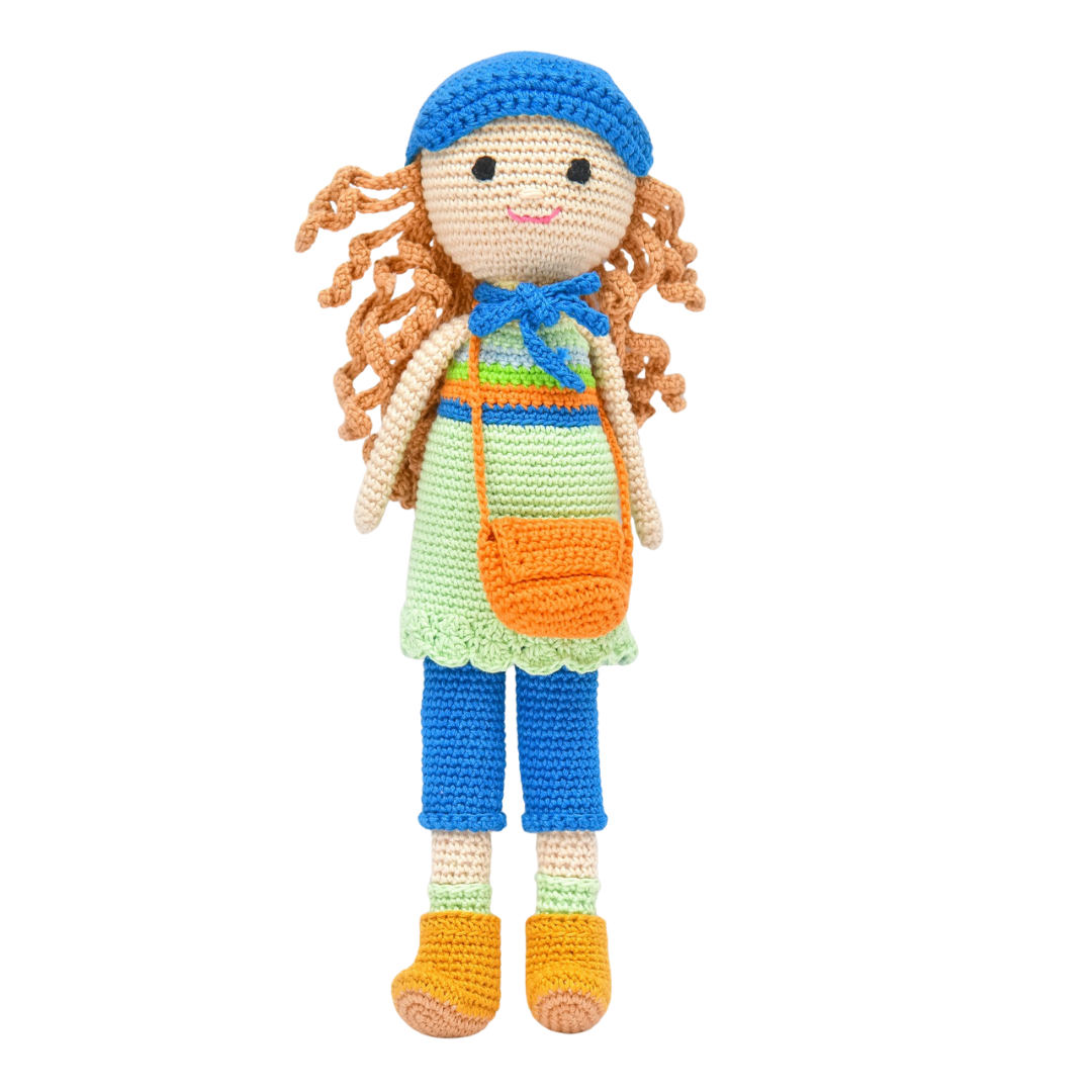 Nora Crochet Doll | Handmade Artisanal Toy | Whimsical, Eco-Friendly Gift for Kids & Collectors