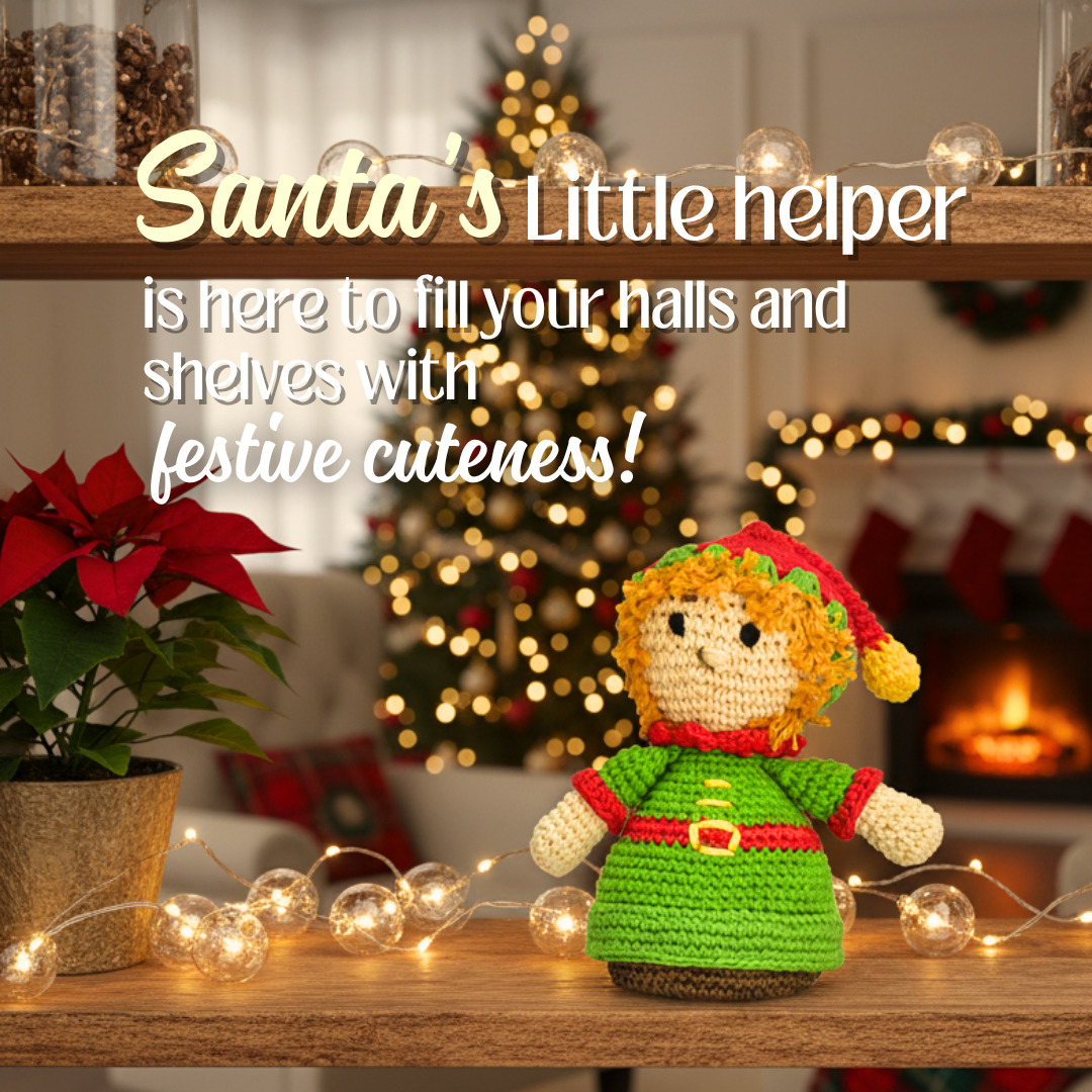 Handmade Crochet Christmas Elf Doll – Festive Holiday Toy & Decor