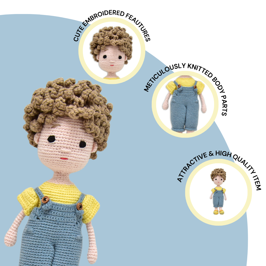 Charming Ethan – Crocheted Boy Doll Made with Love