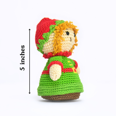 Handmade Crochet Christmas Elf Doll – Festive Holiday Toy & Decor
