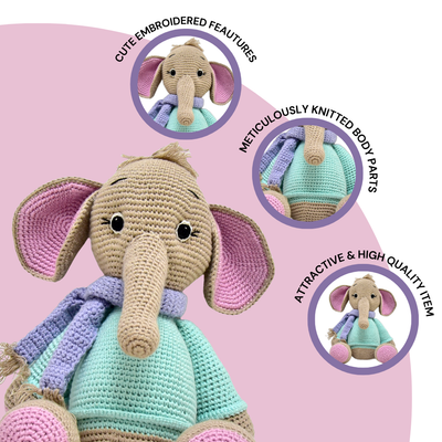 Handmade Crocheted Elephant Toy – Darcy the Perfect Gift