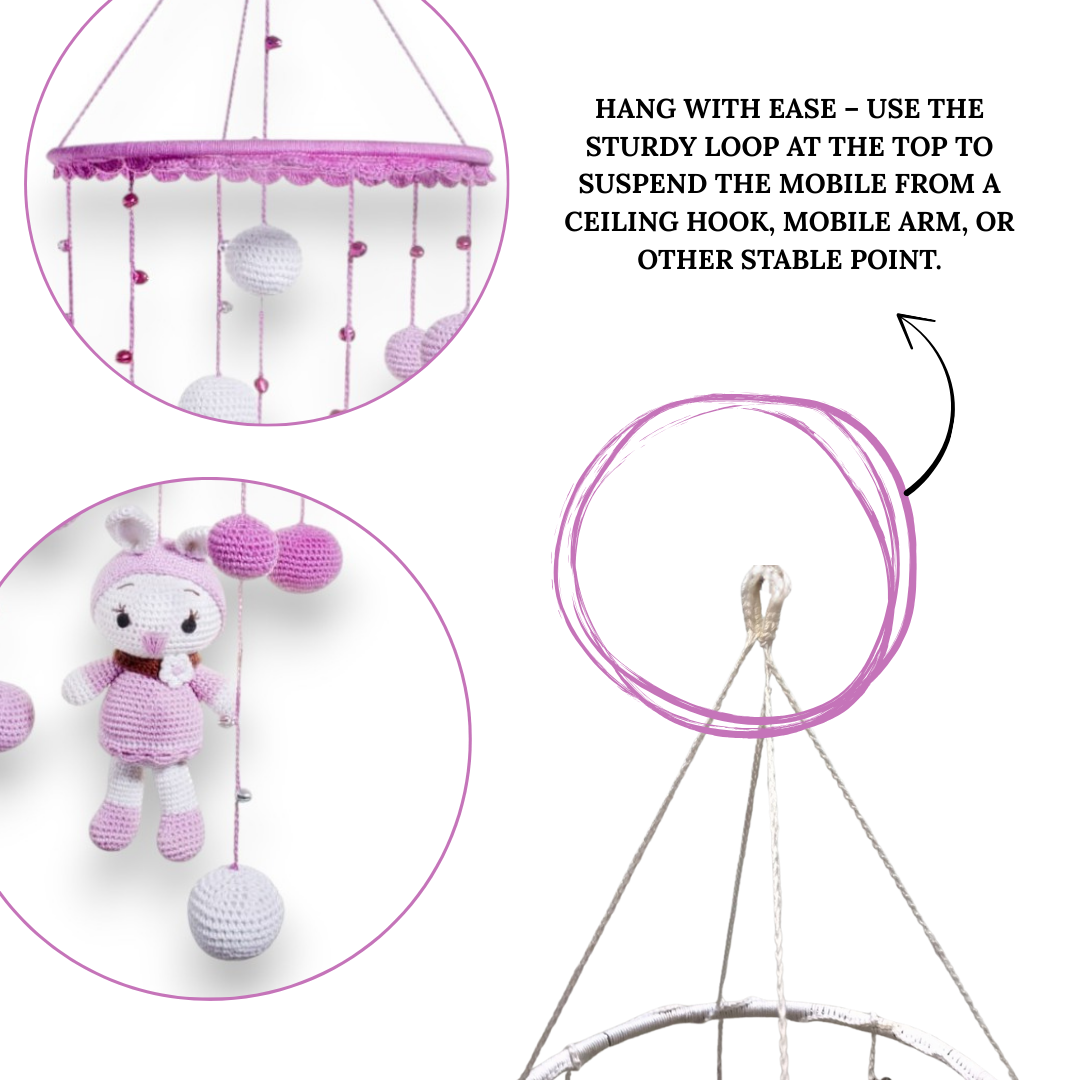Soothing Bunny Cot Mobile – Crafted for Baby’s Dreams
