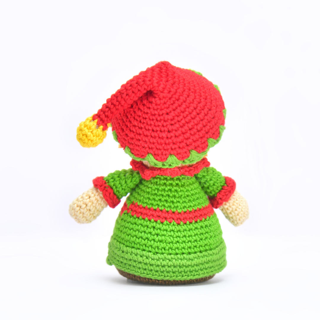 Handmade Crochet Christmas Elf Doll – Festive Holiday Toy & Decor