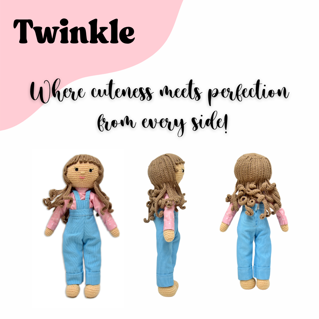 Twinkle the Doll – Charming Handmade Crochet Doll | Unique & Adorable Gift for Kids
