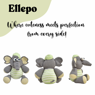 Ellepo Elephant Plush – Premium Handcrafted Crochet Toy for Kids