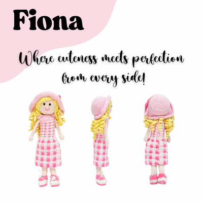 Fiona – Handwoven Crochet Doll in Blush & Ivory | Sustainable Storytelling Companion