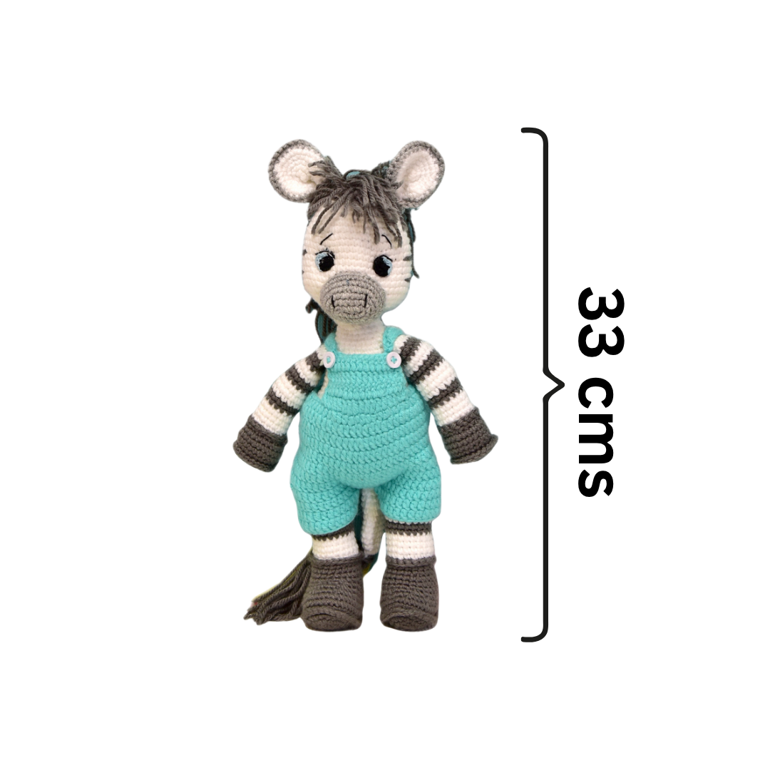 Albert the Zebra – Handmade Crochet Plush Toy | Soft & Safe Cuddly Companion for Kids