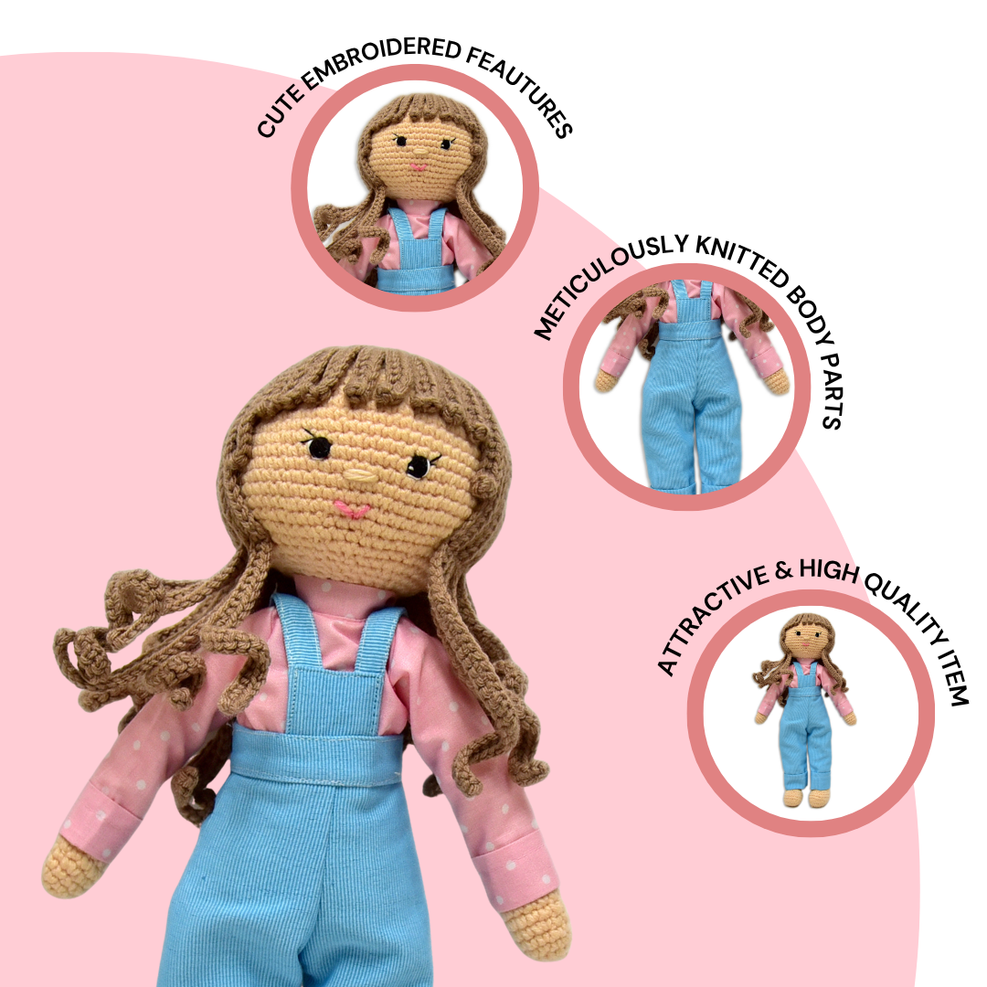 Twinkle the Doll – Charming Handmade Crochet Doll | Unique & Adorable Gift for Kids