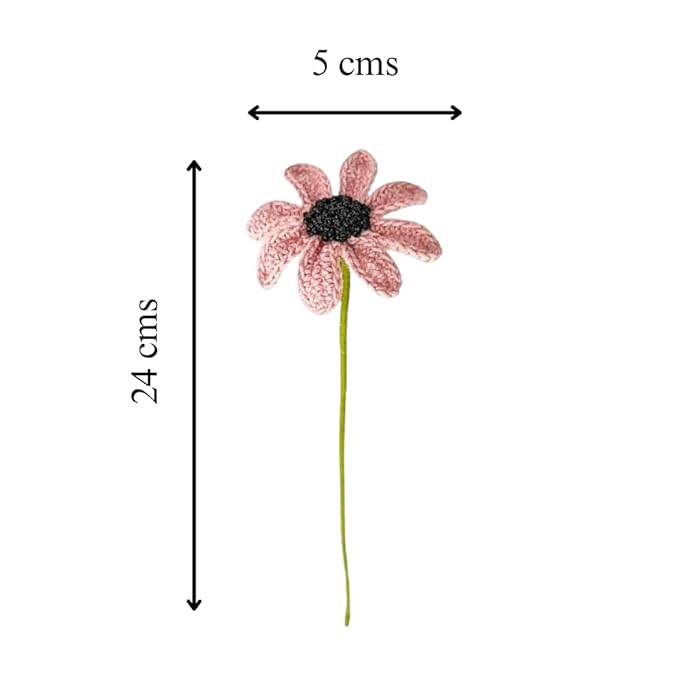 Exquisite Crochet Daisy – Artisan-Made Single-Stem Home Décor