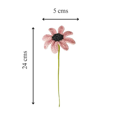 Exquisite Crochet Daisy – Artisan-Made Single-Stem Home Décor