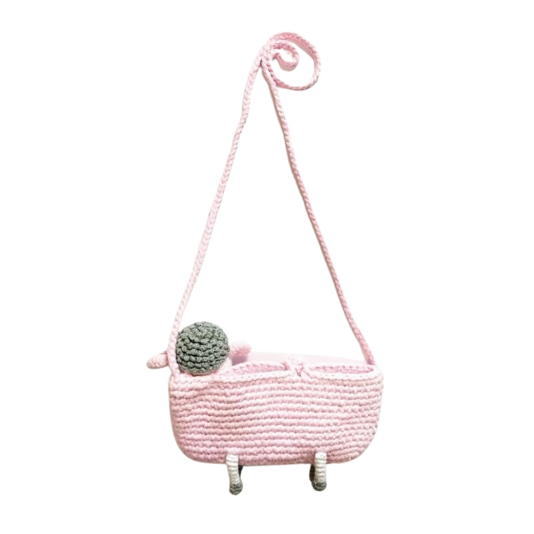 Unique Pink Sheep Crochet Purse for Little Girls | Handmade Kids' Fashion Accessory