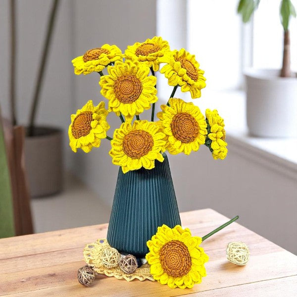 Sunshine in a Stitch | Handmade Crochet Sunflowers for Gifts
