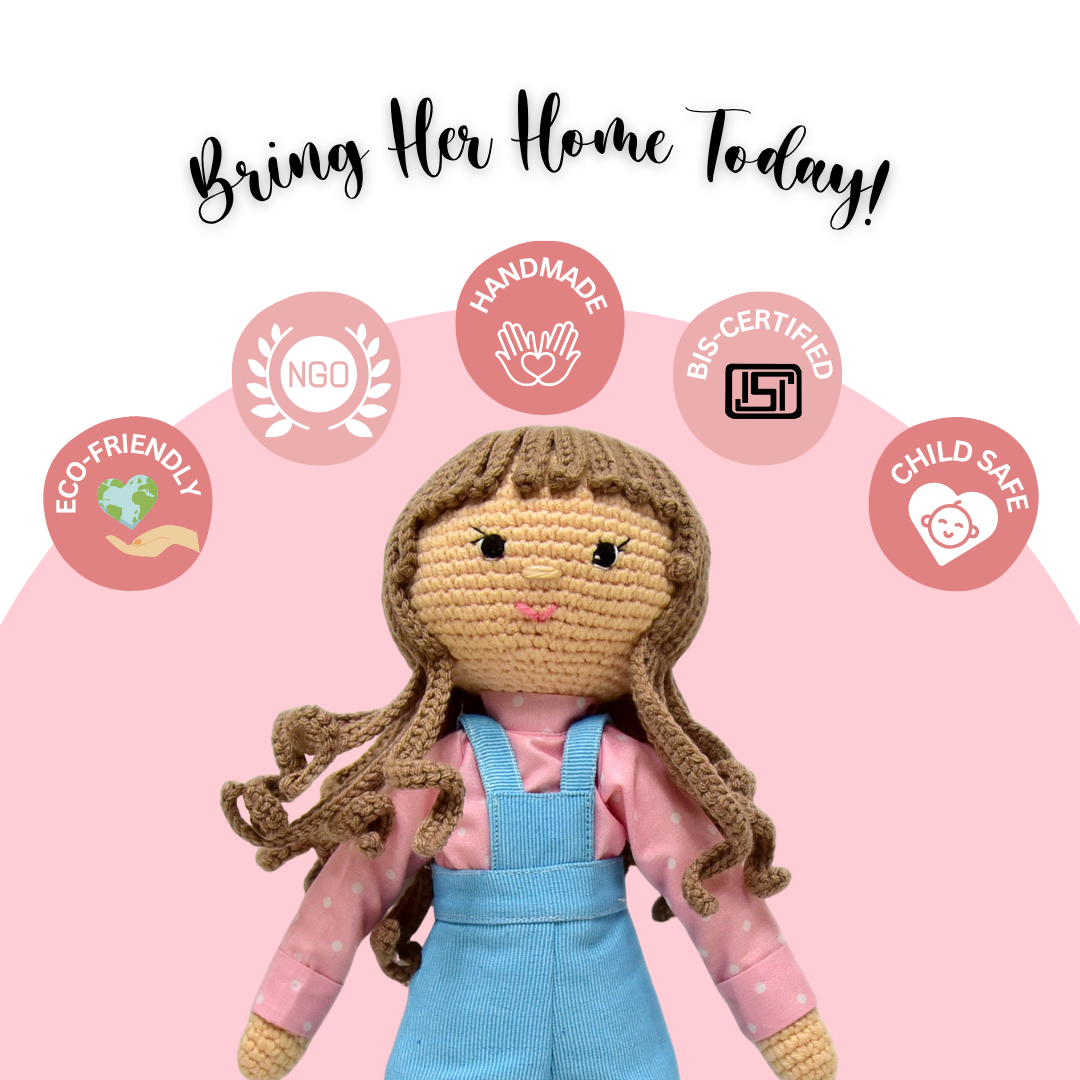 Twinkle the Doll – Charming Handmade Crochet Doll | Unique & Adorable Gift for Kids