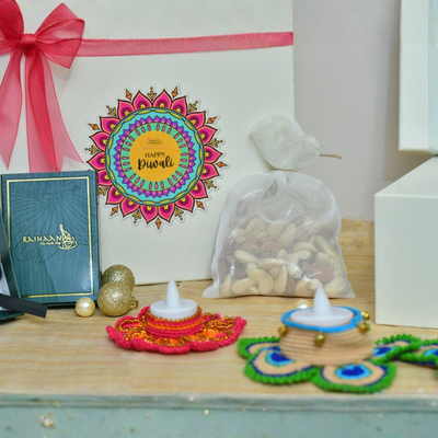 Festival of Lights Gift Box – Luxury Handmade Diyas & Decorations