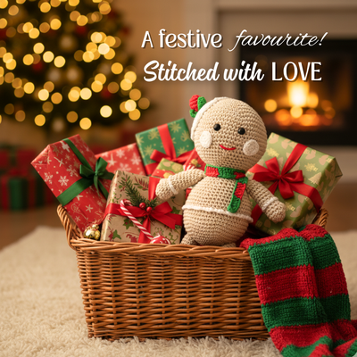 Handmade Crochet Gingerbread Girl Doll | Cute Christmas Amigurumi Plush for Holiday Decor