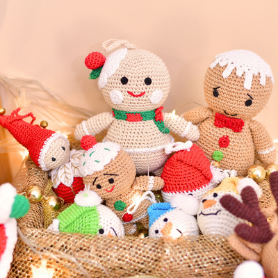 Handmade Crochet Gingerbread Girl Doll | Cute Christmas Amigurumi Plush for Holiday Decor