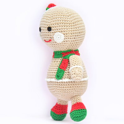 Handmade Crochet Gingerbread Girl Doll | Cute Christmas Amigurumi Plush for Holiday Decor
