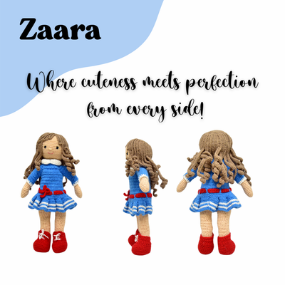 Zaara the Doll – Handcrafted Crocheted Doll with Artistic Detail & Charm | Perfect Gift for Kids