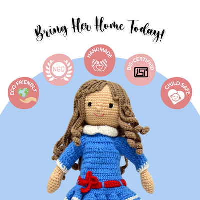 Zaara the Doll – Handcrafted Crocheted Doll with Artistic Detail & Charm | Perfect Gift for Kids