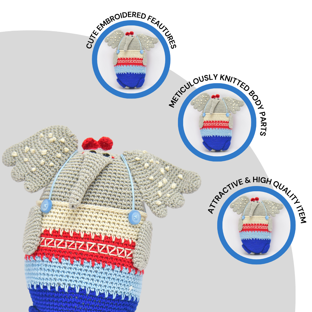 Manny the Elephant | Artisan-Crafted Crochet Plush | A Soft Tale of Love & Whimsy