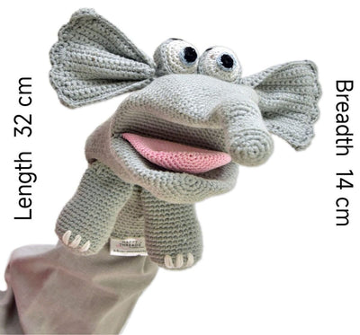 Cuddly Crochet Jumbo the Elephant Puppet – A Playful Friend for Kids