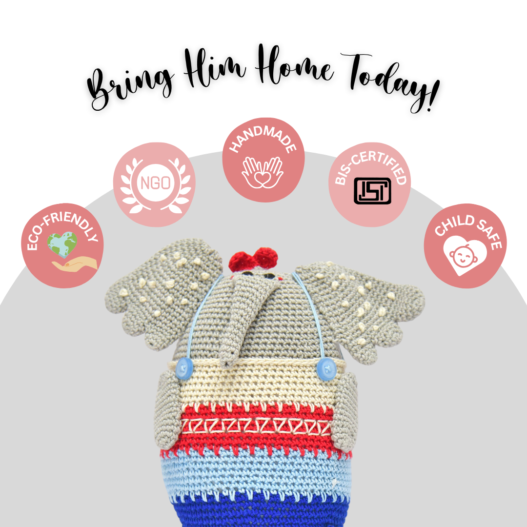 Manny the Elephant | Artisan-Crafted Crochet Plush | A Soft Tale of Love & Whimsy