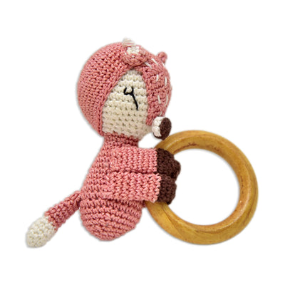 Charming Reindeer Rattle - Handmade Crochet Baby Toy