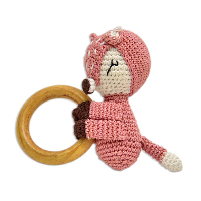 Charming Reindeer Rattle - Handmade Crochet Baby Toy