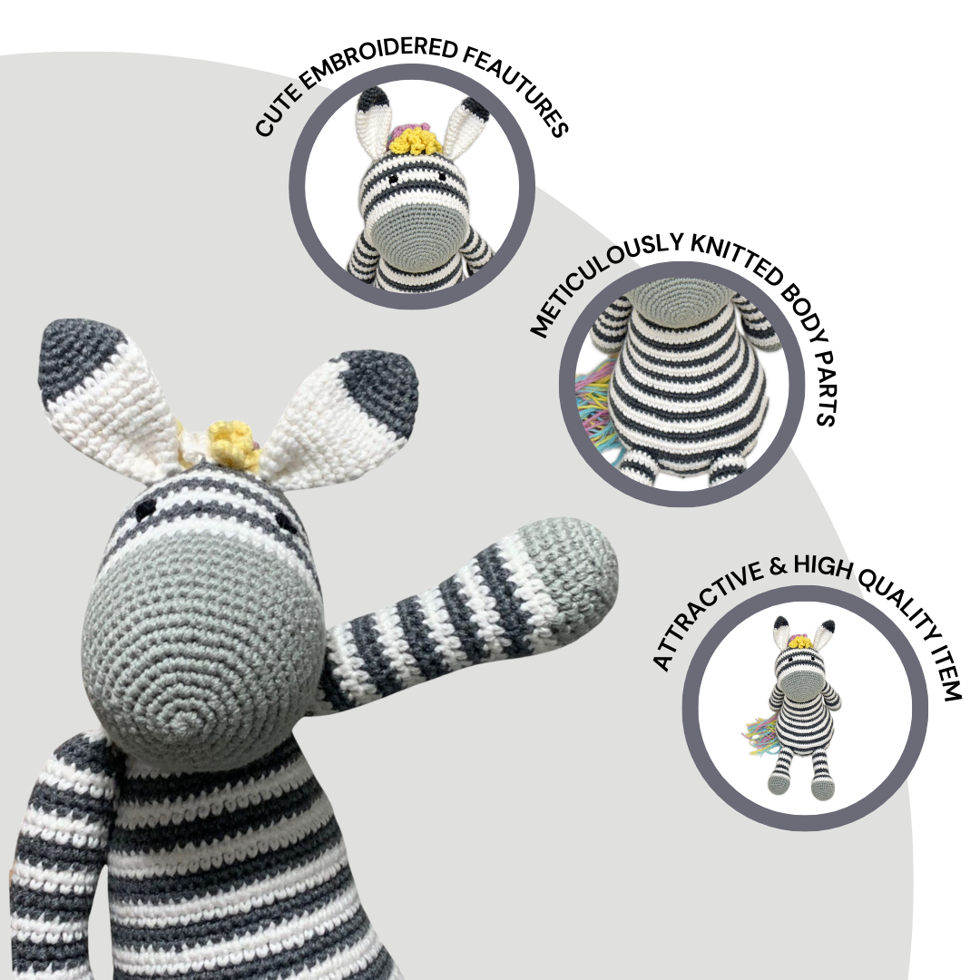 Ziggy the Zebra | Cuddly Handcrafted Crochet Plush