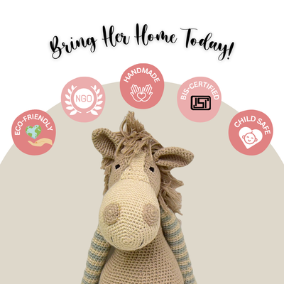 Amigurumi Soft Toy- Handmade Crochet - Horse- Tots