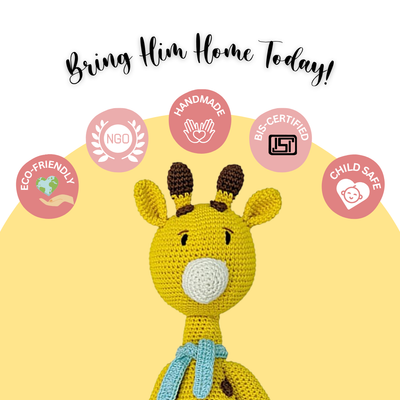 Harry the Giraffe – Handmade Crochet Toy for Cuddles & Play