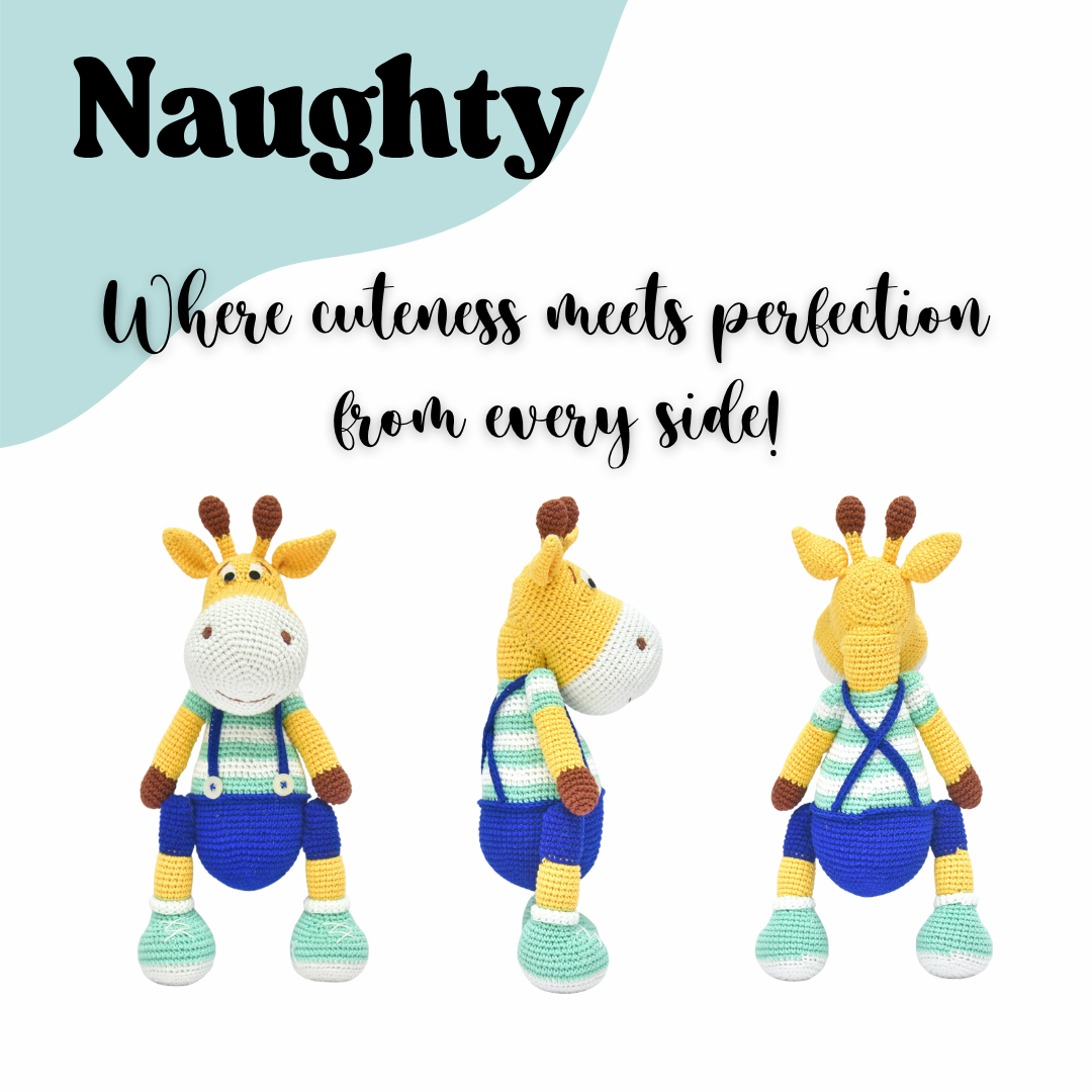 Naughty Giraffe | Handmade Crochet Soft Toy | Adorably Unique Gift for Kids & Collectors
