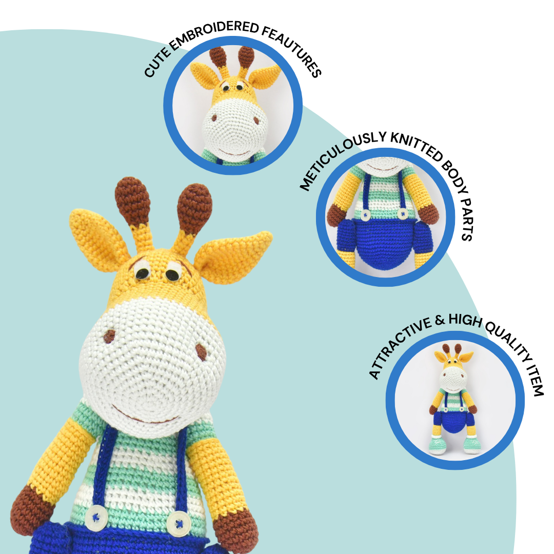 Naughty Giraffe | Handmade Crochet Soft Toy | Adorably Unique Gift for Kids & Collectors