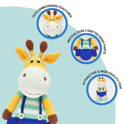 Naughty Giraffe | Handmade Crochet Soft Toy | Adorably Unique Gift for Kids & Collectors