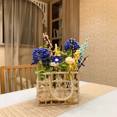 Everlasting Blooms in Crochet 💙🌿 | The Perfect Handmade Centerpiece for Every Table