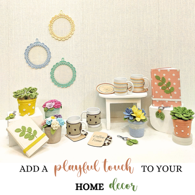 Handcrafted Crochet Bloom Pot – Colorful Bouquet of Eternal Blossoms