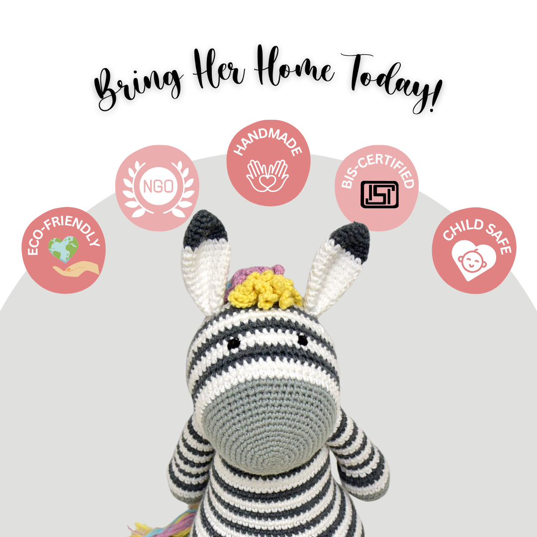 Ziggy the Zebra | Cuddly Handcrafted Crochet Plush