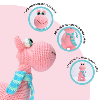 Handcrafted Pink Camel Crochet Toy – Soft, Cute & Uniquely Adorable Plush